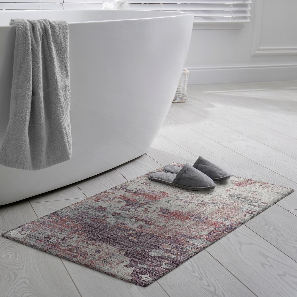 Indoor/Outdoor Accord AAC34 Pink Washable 1'8" x 2'6" Rug. Picture 2