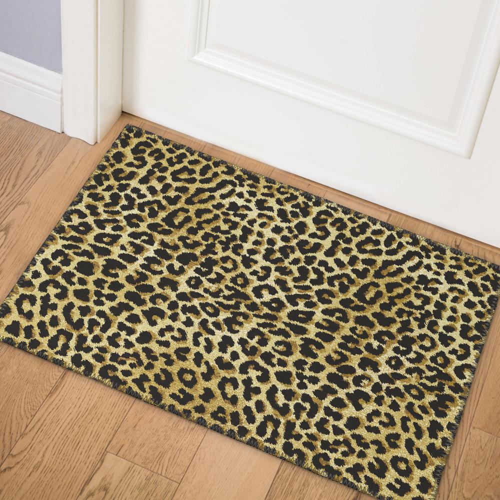 Safari Gilded Animal Animal Print 1'8" x 2'6" Accent Rug Gilded ASF32. Picture 1