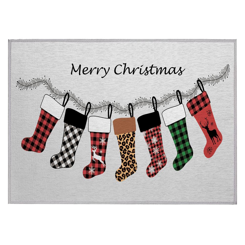 Indoor/Outdoor Wonderland WN5 Silver Washable 1'8" x 2'6" Rug. Picture 1