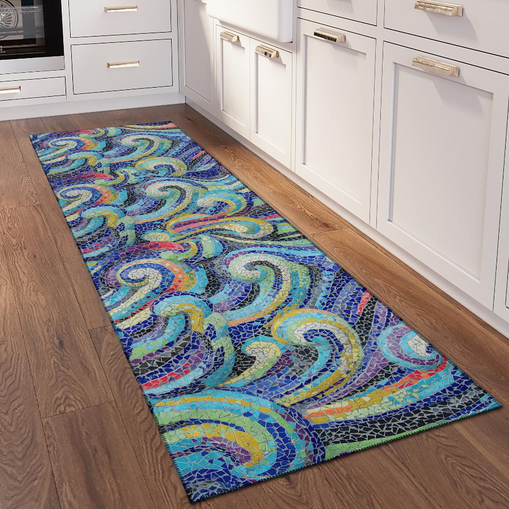 Indoor/Outdoor Surfside ASR44 Ocean Washable 2'3" x 7'6" Runner Rug. Picture 2