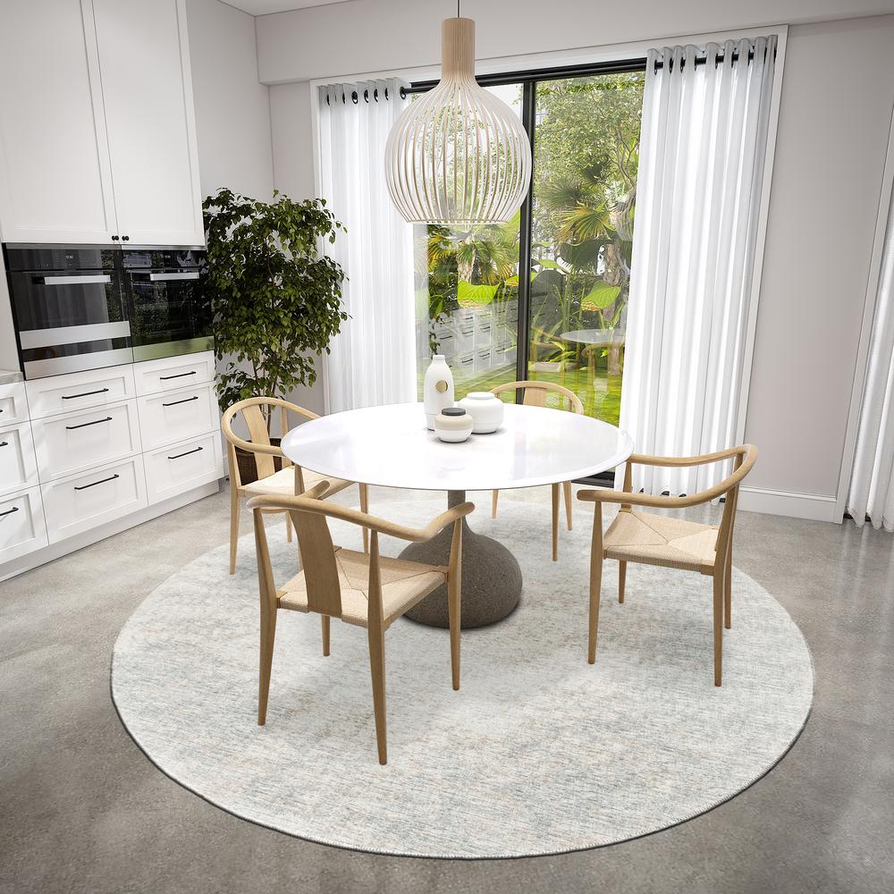 Rylee Gray Transitional Abstract 8' x 8' Round Rug Gray ARY31. Picture 1
