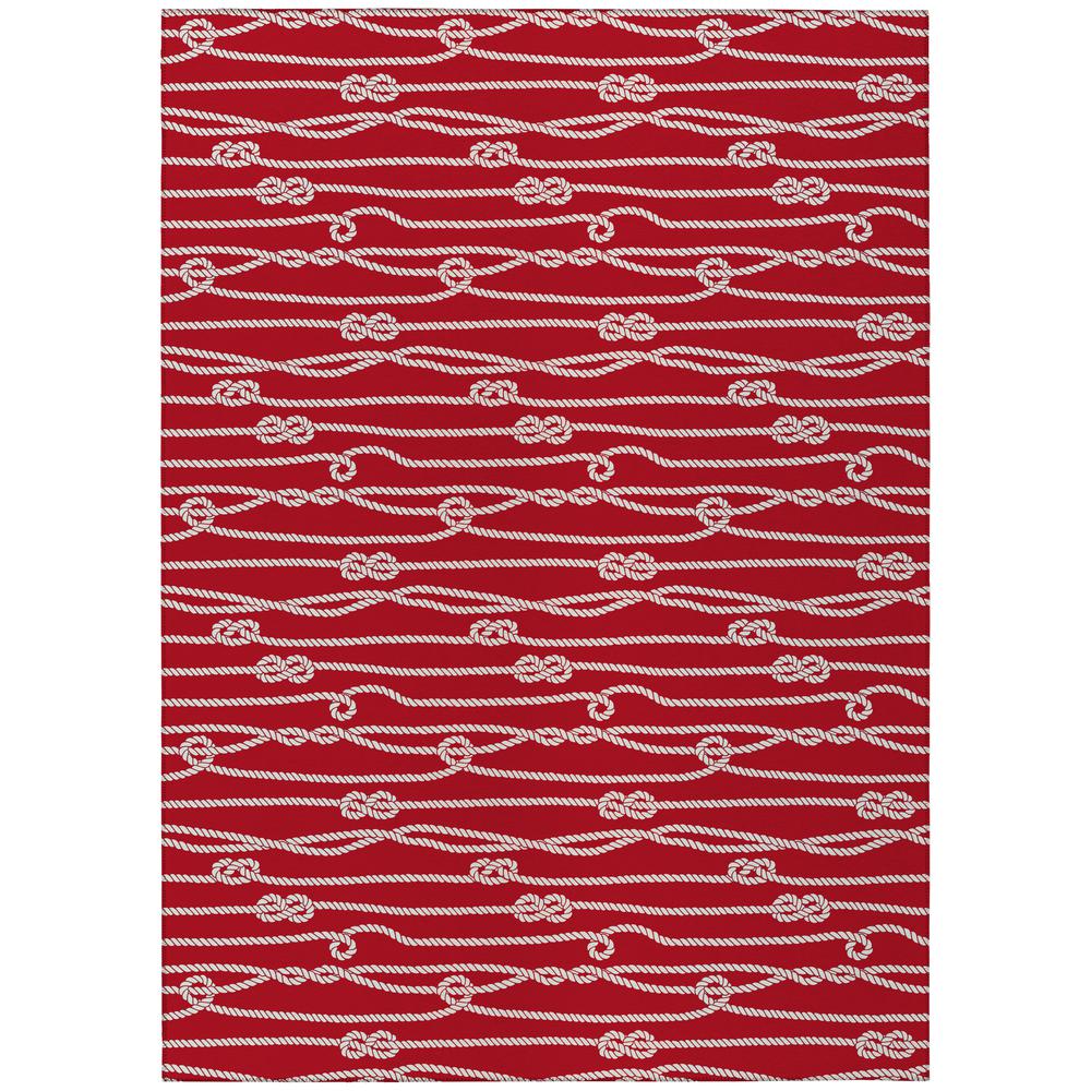 Indoor/Outdoor Harbor HA7 Red Washable 10' x 14' Rug. Picture 1