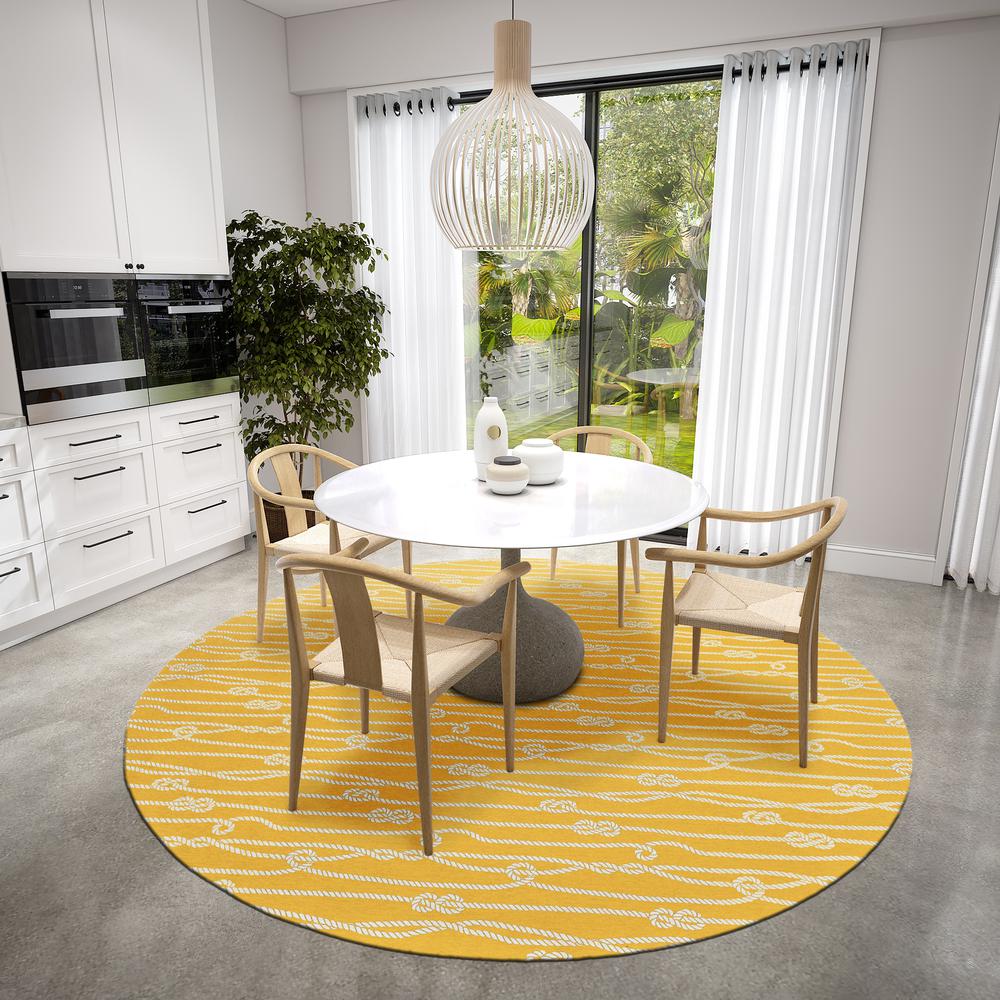 Indoor/Outdoor Harpswell AHP37 Gilded Washable 8' x 8' Round Rug. Picture 2