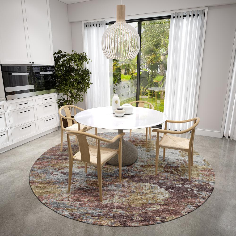 Indoor/Outdoor Accord AAC34 Multi Washable 8' x 8' Round Rug. Picture 2