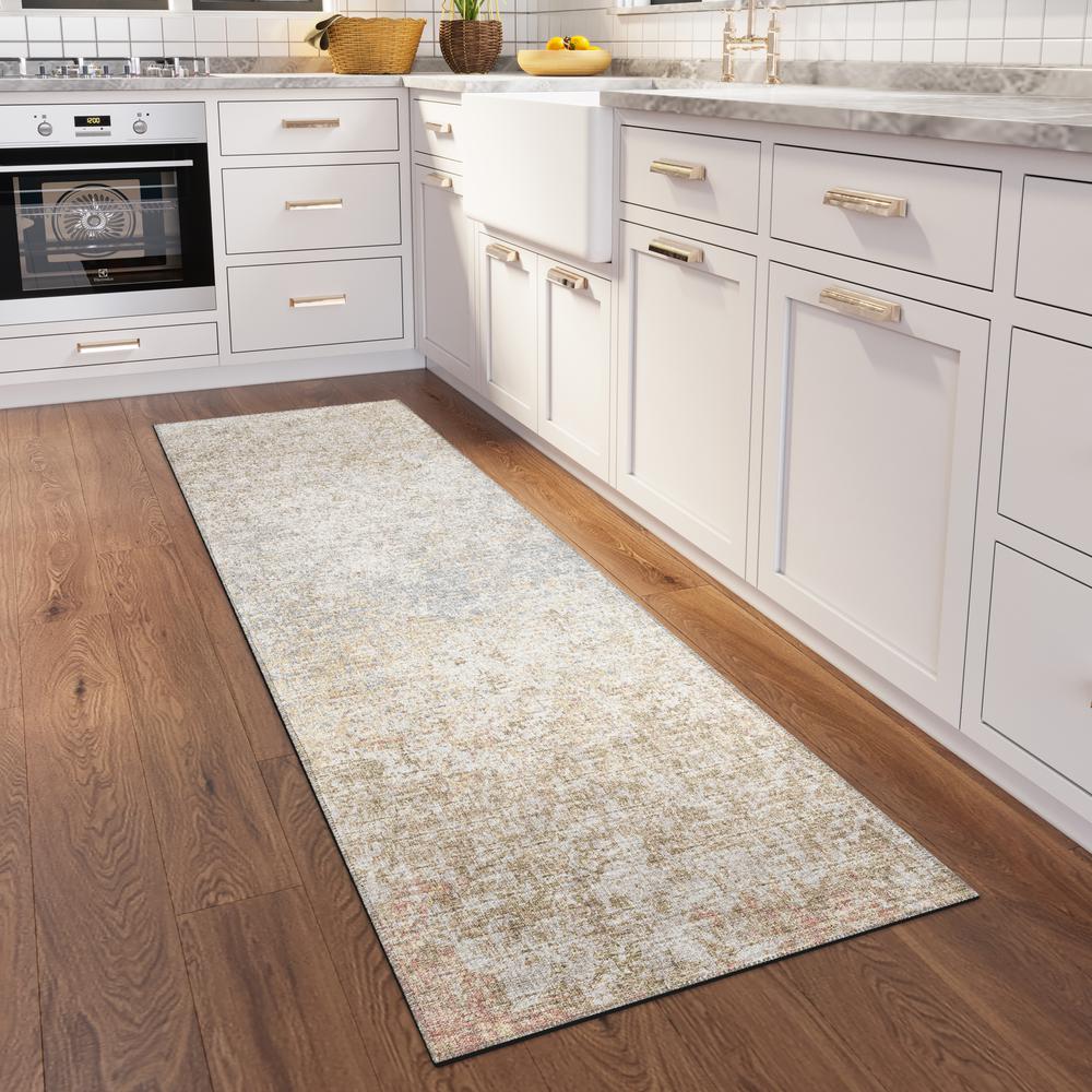Rylee Beige Transitional Abstract 2'3" x 7'6" Runner Rug Beige ARY33. Picture 1