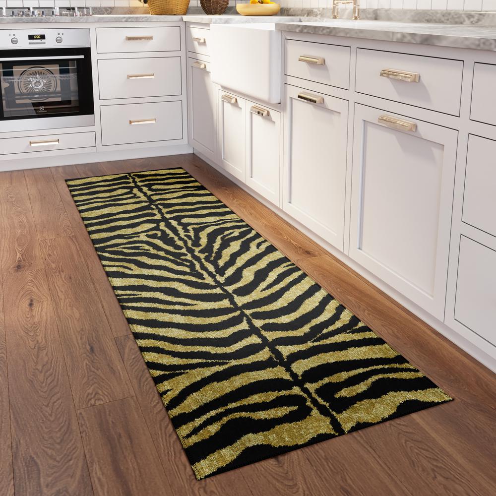 Safari Gilded Animal Animal Print 2'3" x 7'6" Runner Rug Gilded ASF31. Picture 1