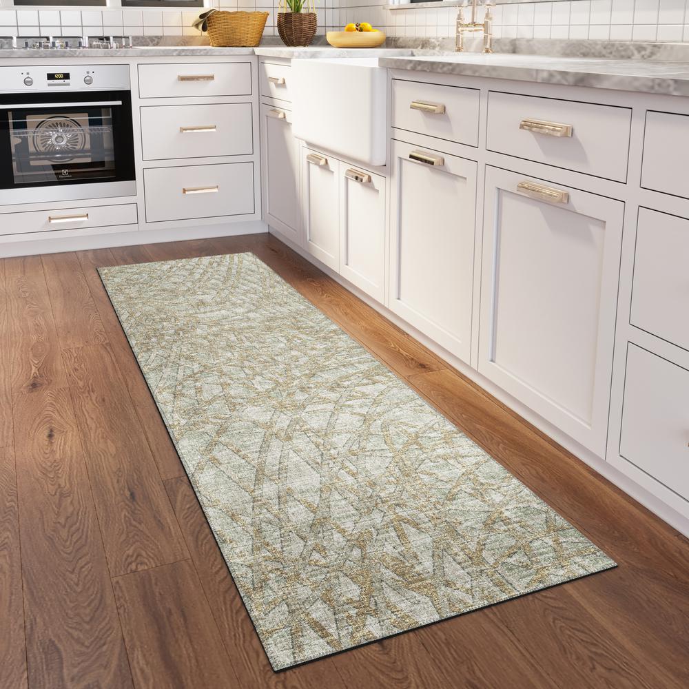 Rylee Sage Transitional Abstract 2'3" x 7'6" Runner Rug Sage ARY32. Picture 1