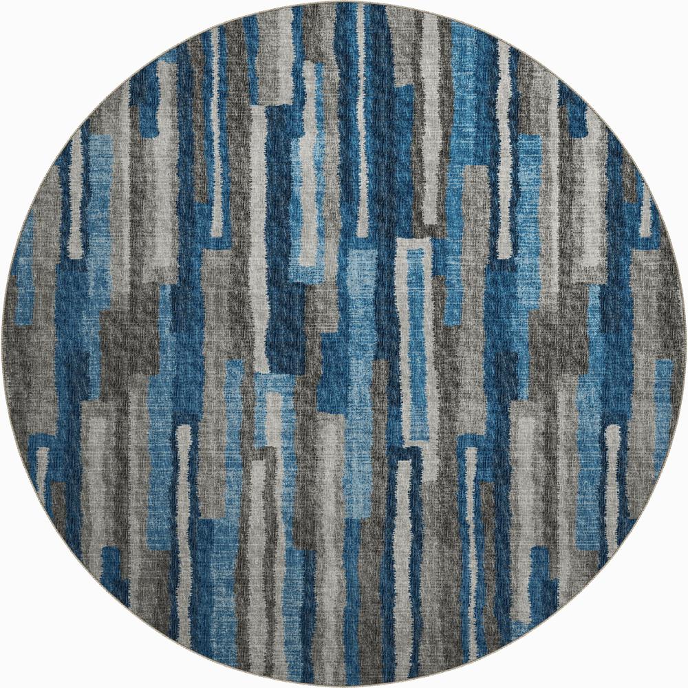 Brisbane BR7 Navy 8' x 8' Round Rug. Picture 1