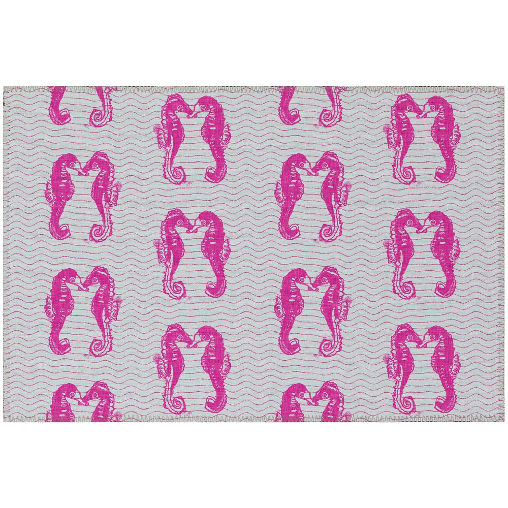 Indoor/Outdoor Seabreeze SZ15 Flamingo Washable 1'8" x 2'6" Rug. Picture 1