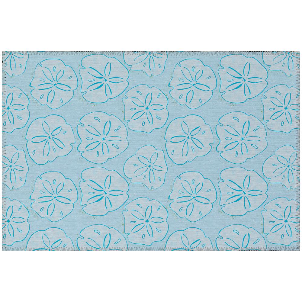 Indoor/Outdoor Surfside ASR40 Blue Washable 1'8" x 2'6" Rug. Picture 1