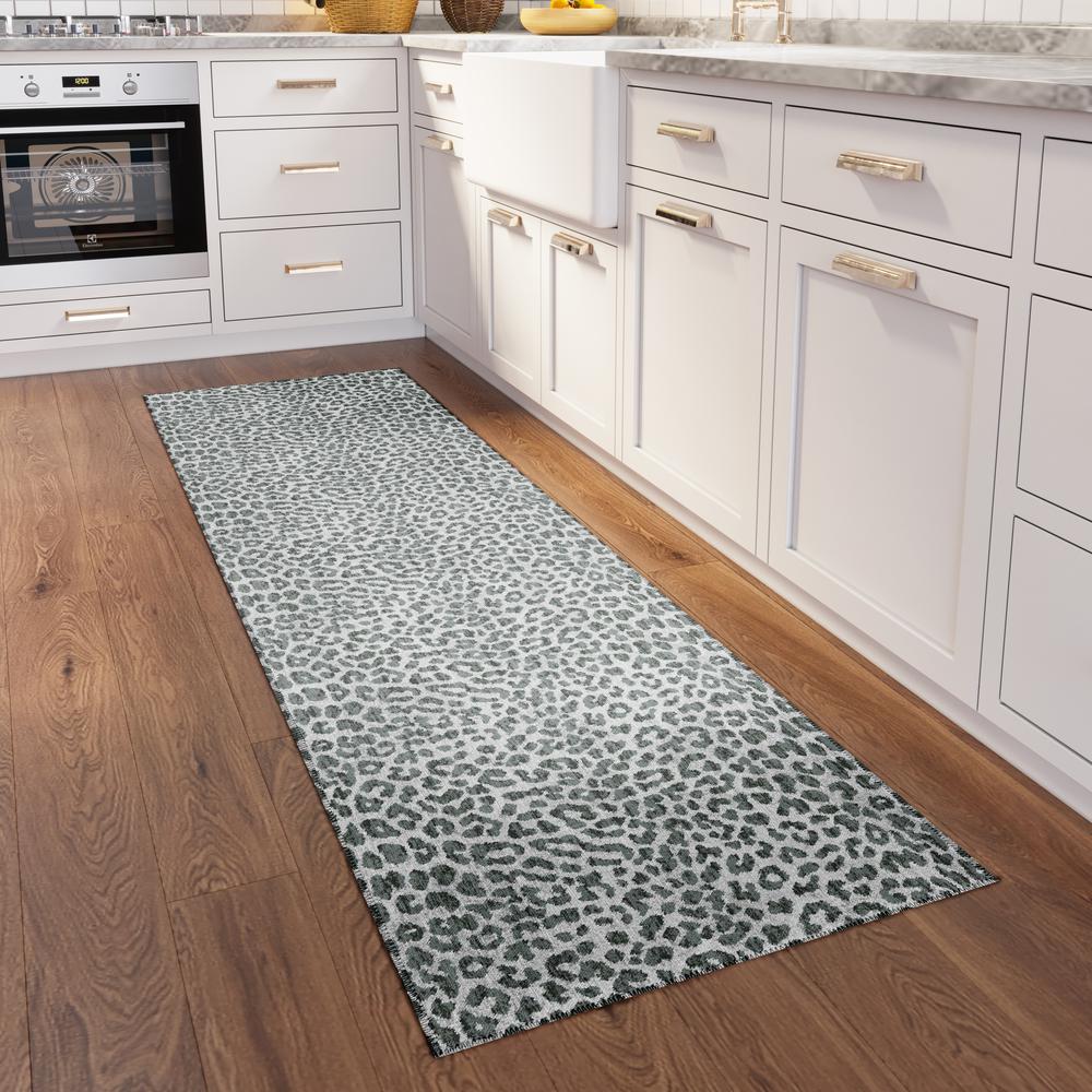 Safari Grey Animal Animal Print 2'3" x 7'6" Runner Rug Grey ASF32. Picture 1