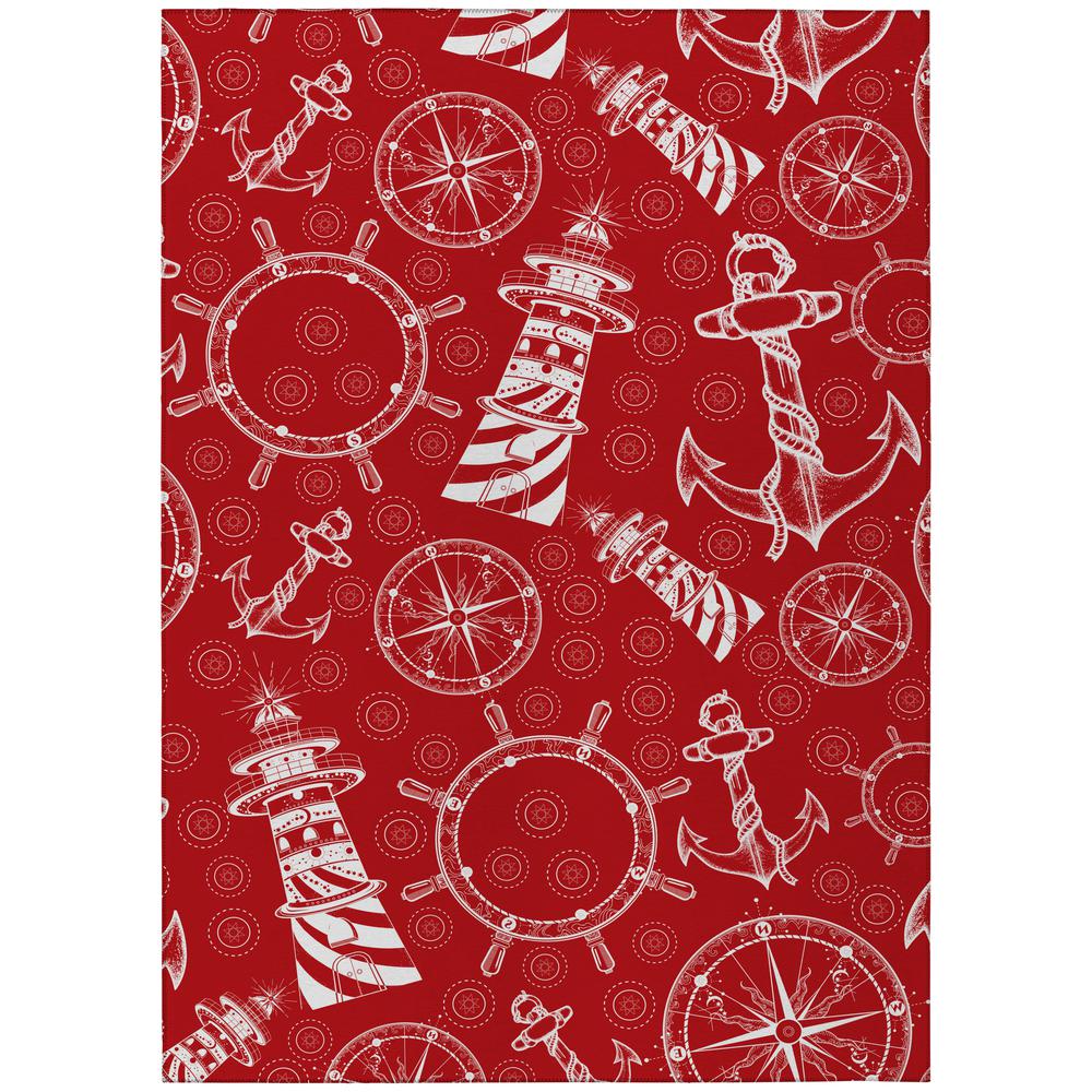 Indoor/Outdoor Harpswell AHP39 Ruby Washable 10' x 14' Rug. Picture 1