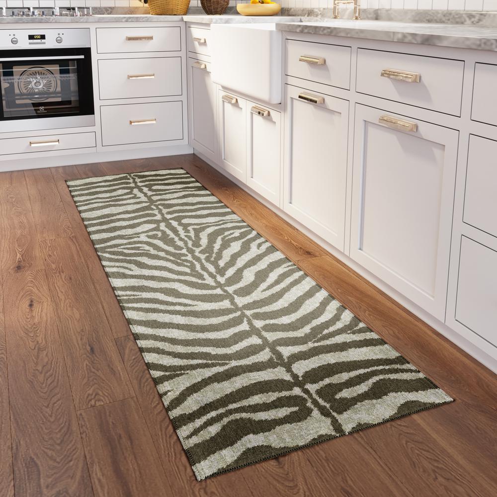 Safari Taupe Animal Animal Print 2'3" x 7'6" Runner Rug Taupe ASF31. Picture 1