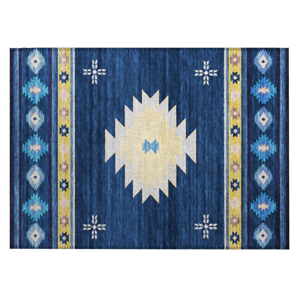 Indoor/Outdoor Sonora ASO34 Blue Washable 1'8" x 2'6" Rug. Picture 1