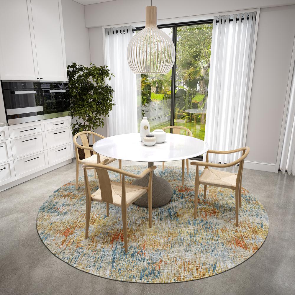 Indoor/Outdoor Accord AAC31 Gilded Washable 8' x 8' Round Rug. Picture 2