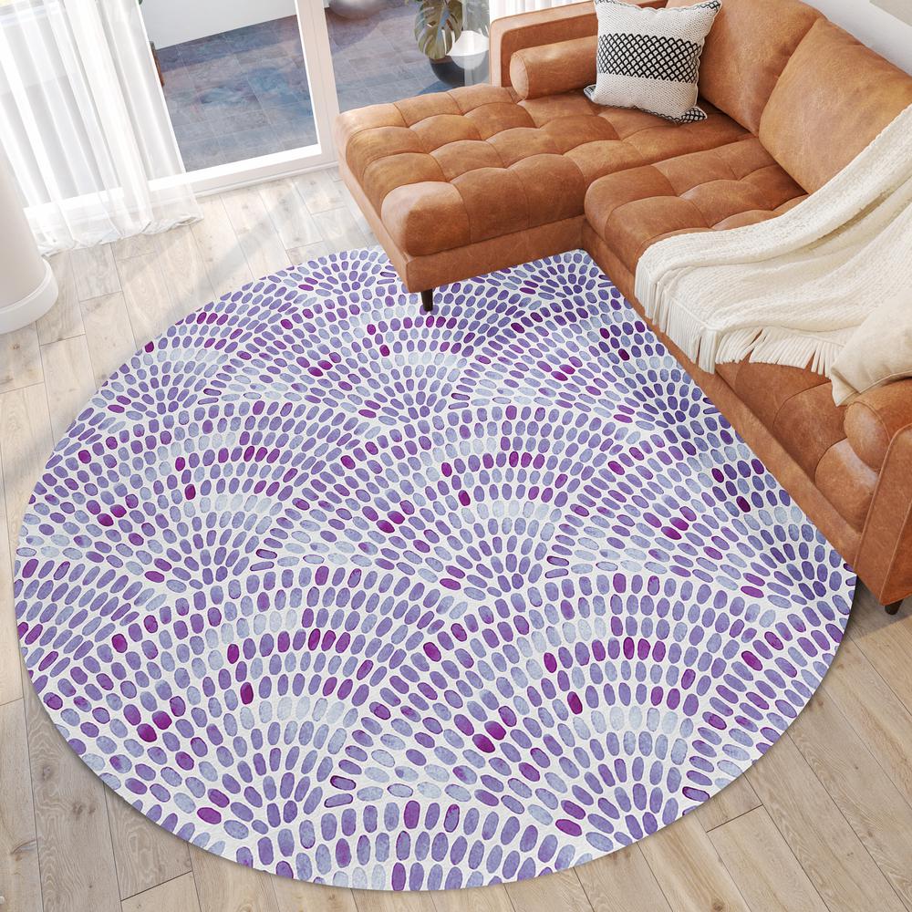 Indoor/Outdoor Surfside ASR37 Purple Washable 8' x 8' Round Rug. Picture 2