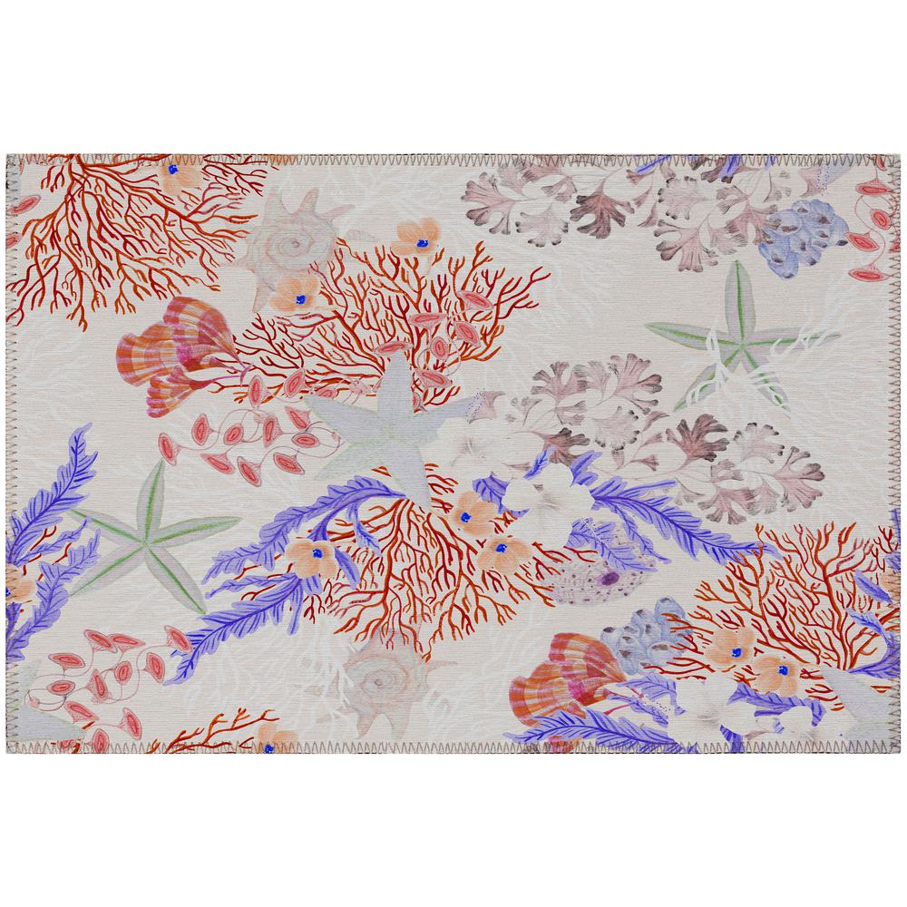 Indoor/Outdoor Surfside ASR31 Spice Washable 1'8" x 2'6" Rug. Picture 1