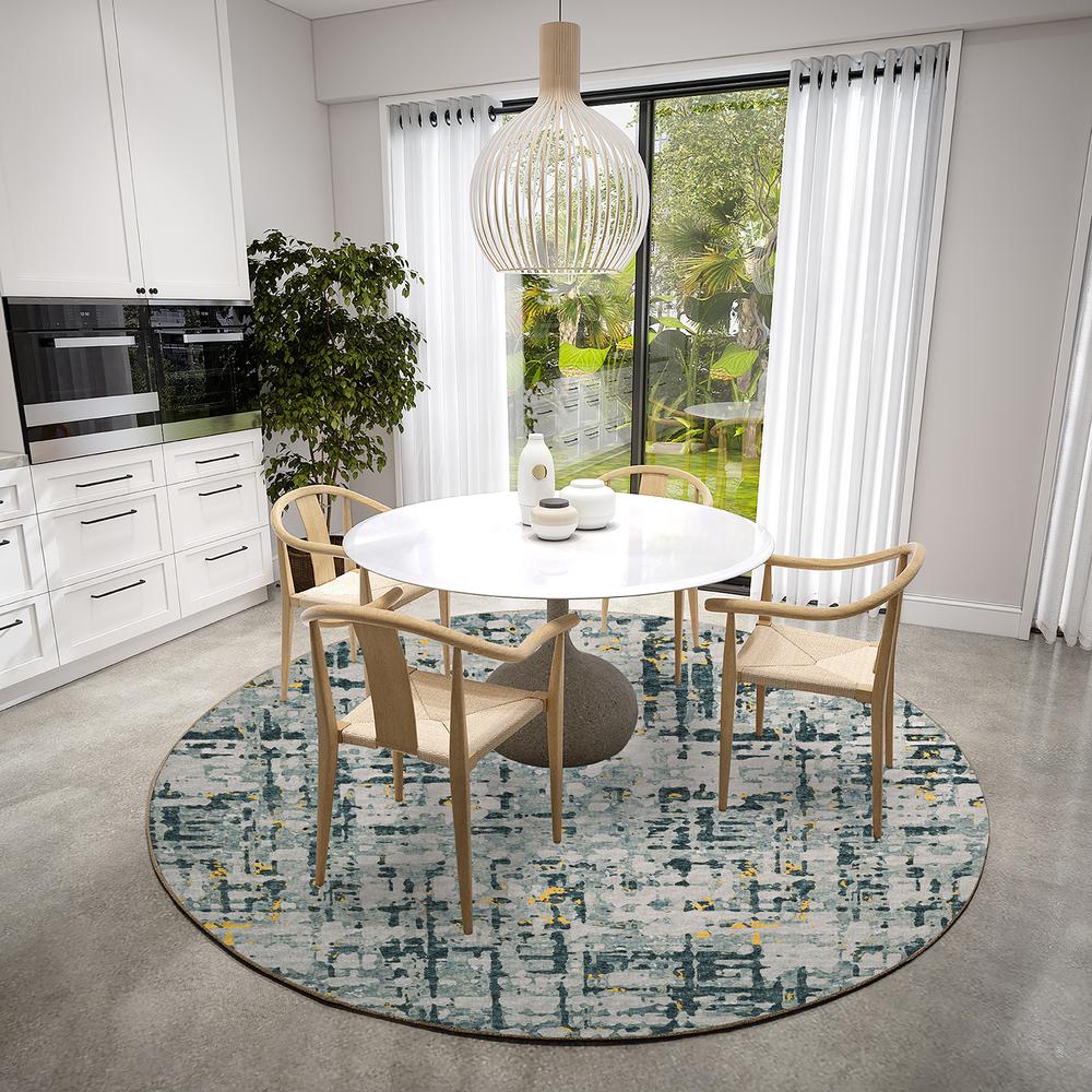 Brisbane BR5 Gold 8' x 8' Round Rug. Picture 2