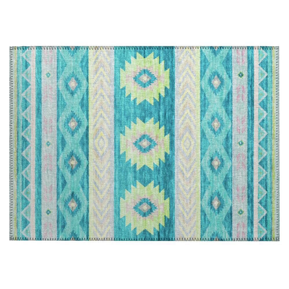 Indoor/Outdoor Sonora ASO33 Peacock Washable 1'8" x 2'6" Rug. Picture 1