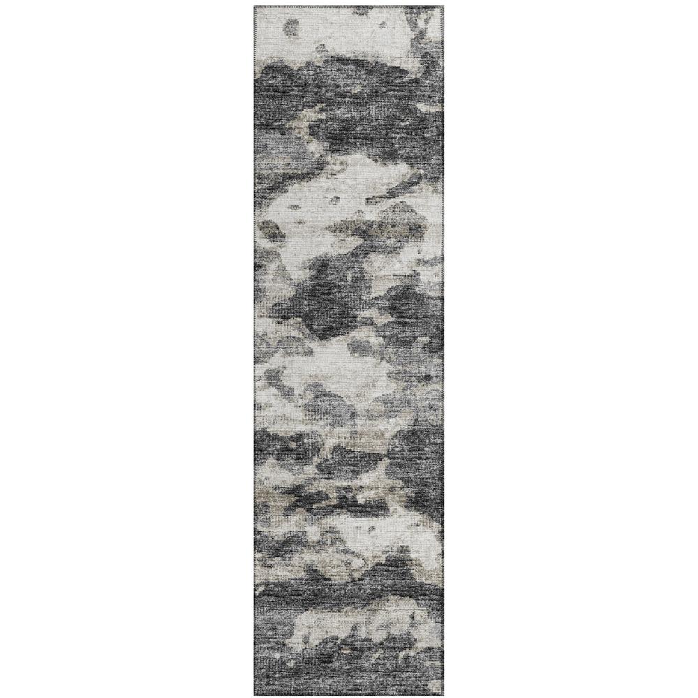 Indoor/Outdoor Accord AAC36 Black Washable 2'3" x 7'6" Runner Rug. Picture 1