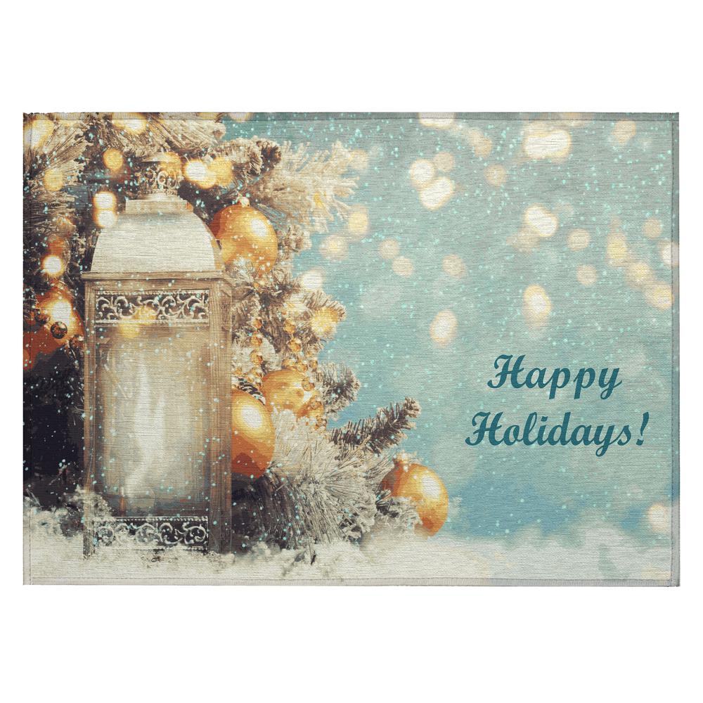 Indoor/Outdoor Cozy Winter ACW33 Blue Washable 1'8" x 2'6" Rug. Picture 1