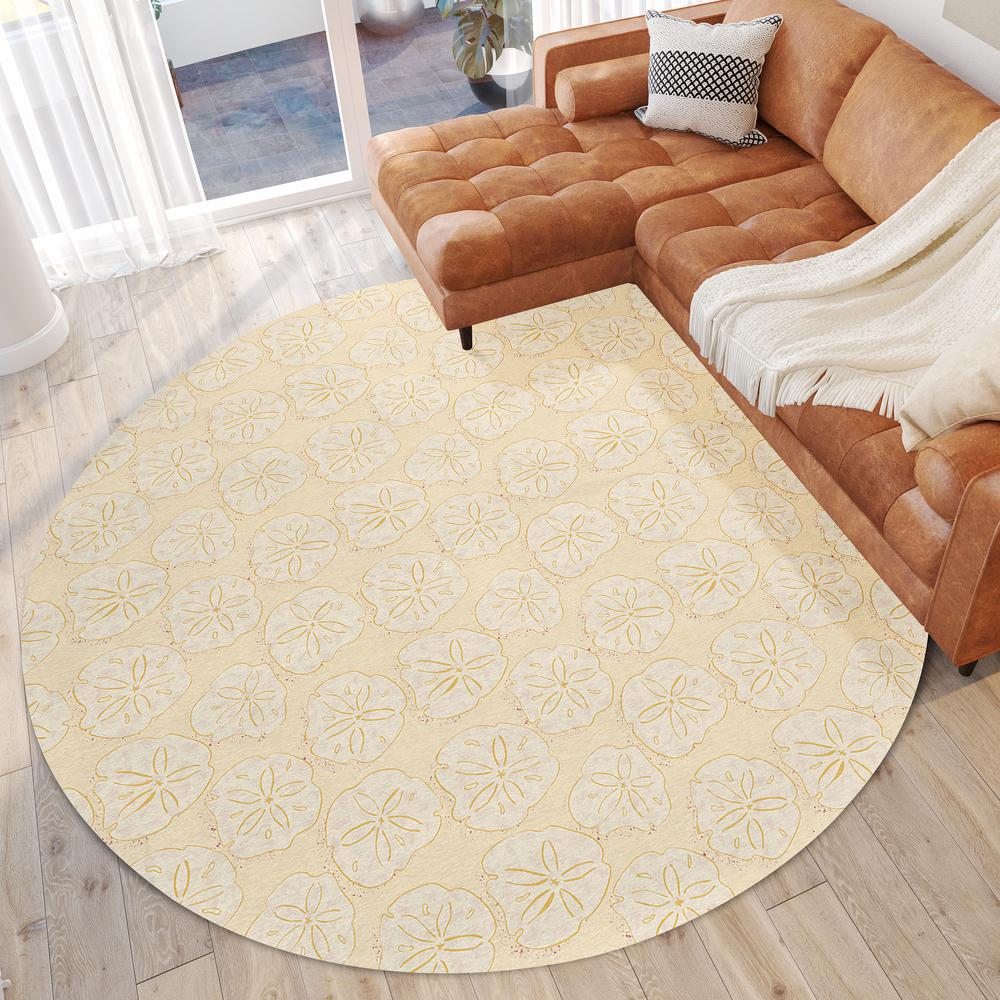 Indoor/Outdoor Surfside ASR40 Sand Washable 8' x 8' Round Rug. Picture 2