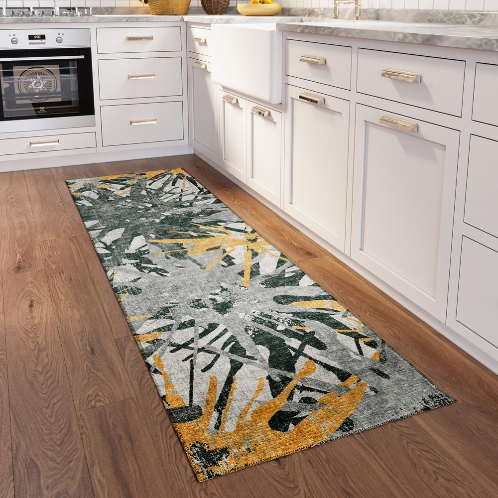 Bravado Gilded Contemporary Color Splash 2'3" x 7'6" Runner Rug Gilded ABV36. Picture 1