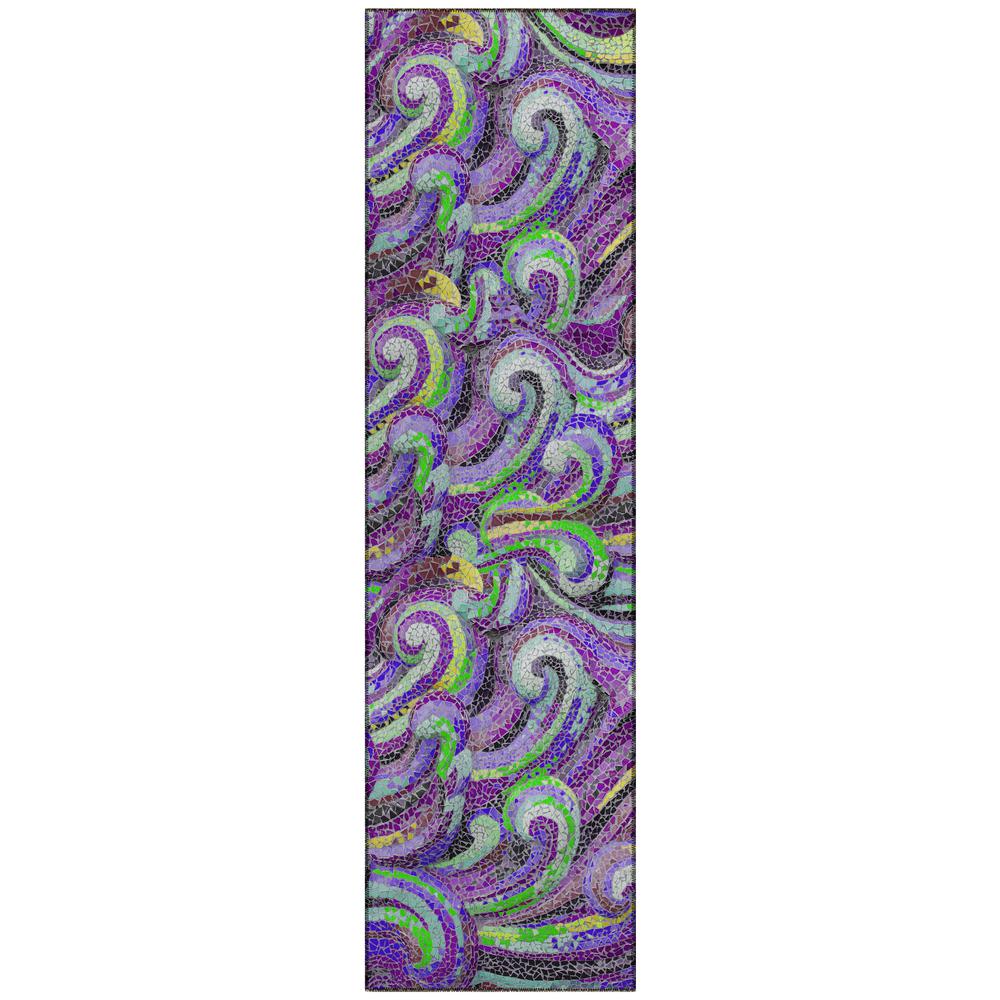 Indoor/Outdoor Surfside ASR44 Purple Washable 2'3" x 7'6" Runner Rug. Picture 1