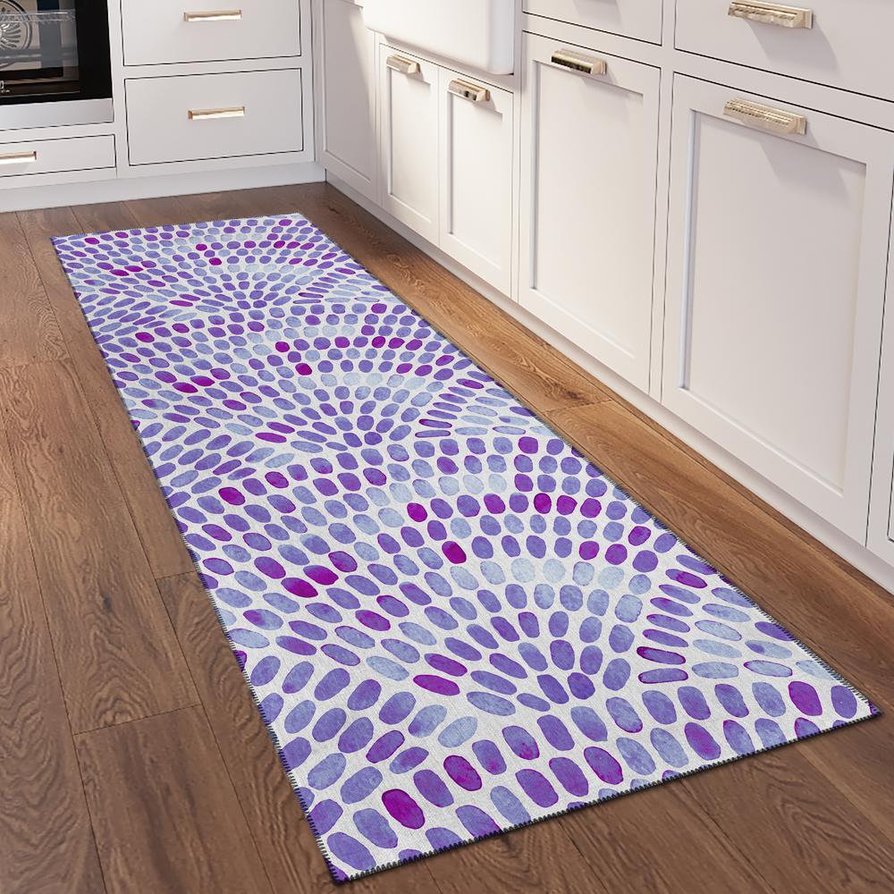 Indoor/Outdoor Surfside ASR37 Purple Washable 2'3" x 7'6" Runner Rug. Picture 2