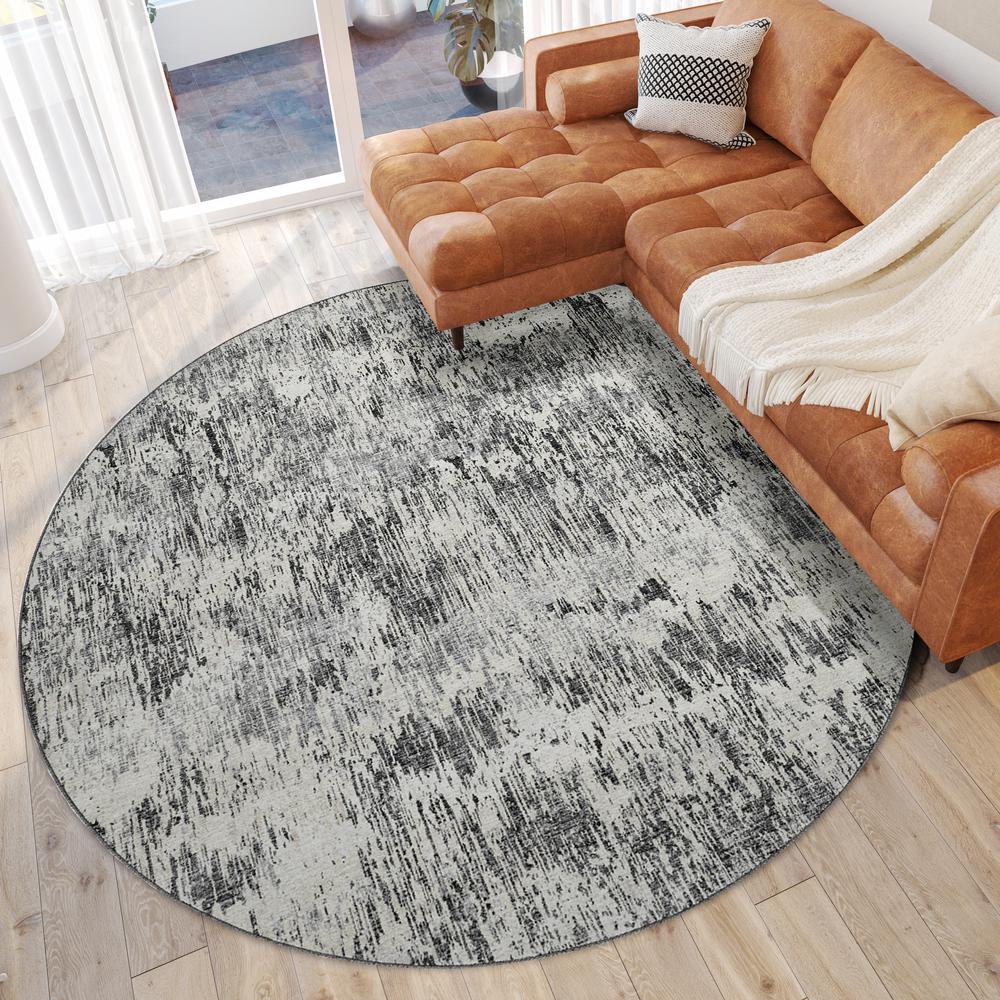 Camberly CM1 Graphite 8' x 8' Round Rug. Picture 2