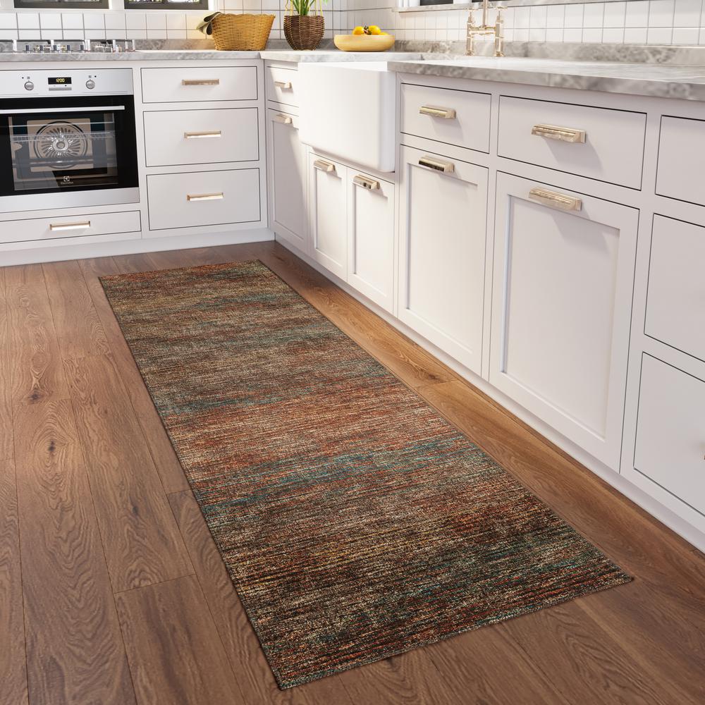 Marston Canyon Transitional Striped 2'3" x 7'6" Runner Rug Canyon AMA31. Picture 1