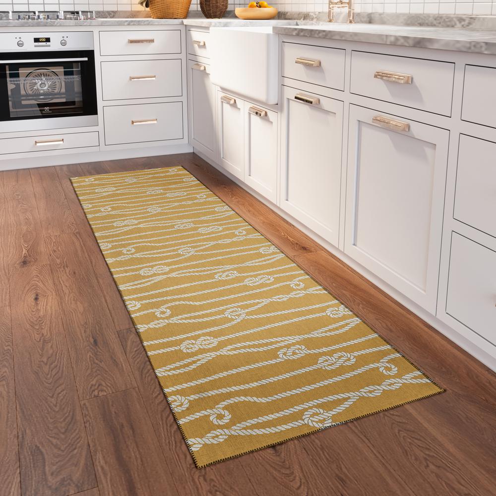 Indoor/Outdoor Harpswell AHP37 Gilded Washable 2'3" x 7'6" Runner Rug. Picture 2