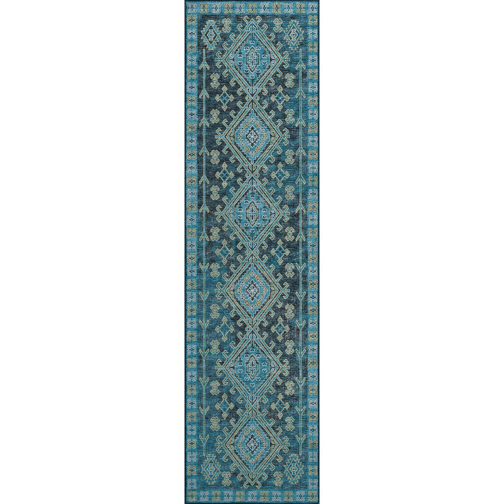 Brisbane BR2 Navy 2'3" x 7'6" Runner Rug. Picture 1