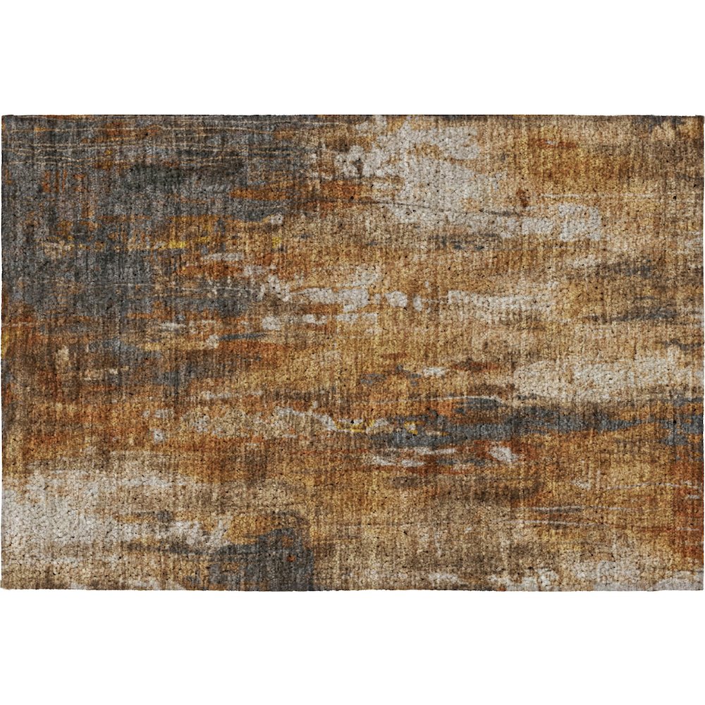 Luxury Washable Indoor/Outdoor Kochi Rust 1'8" x 2'6" Rug. Picture 1