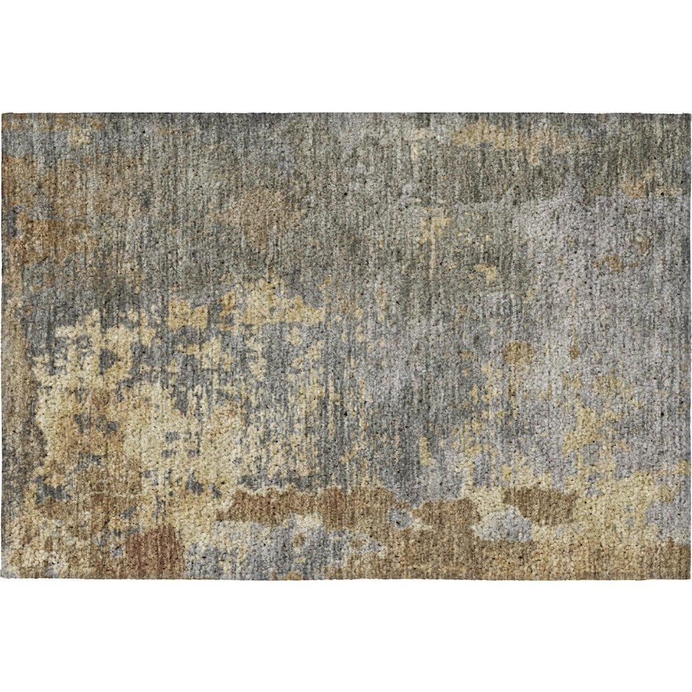 Luxury Washable Indoor/Outdoor Kochi Pewter 1'8" x 2'6" Rug. Picture 1