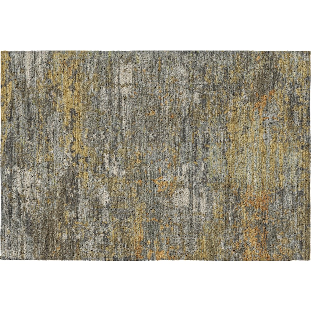 Luxury Washable Indoor/Outdoor Kochi Gray 1'8" x 2'6" Rug. Picture 1