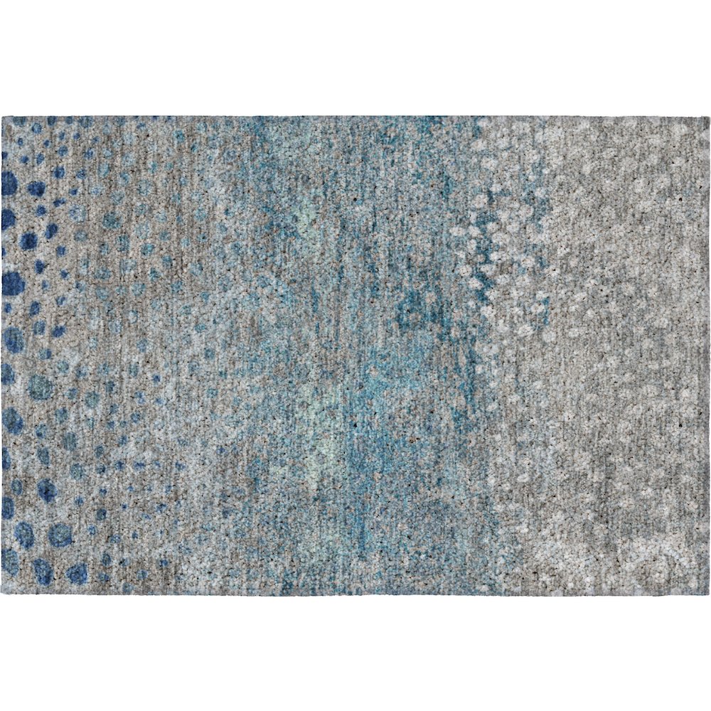 Luxury Washable Indoor/Outdoor Kochi Gray 1'8" x 2'6" Rug. Picture 1
