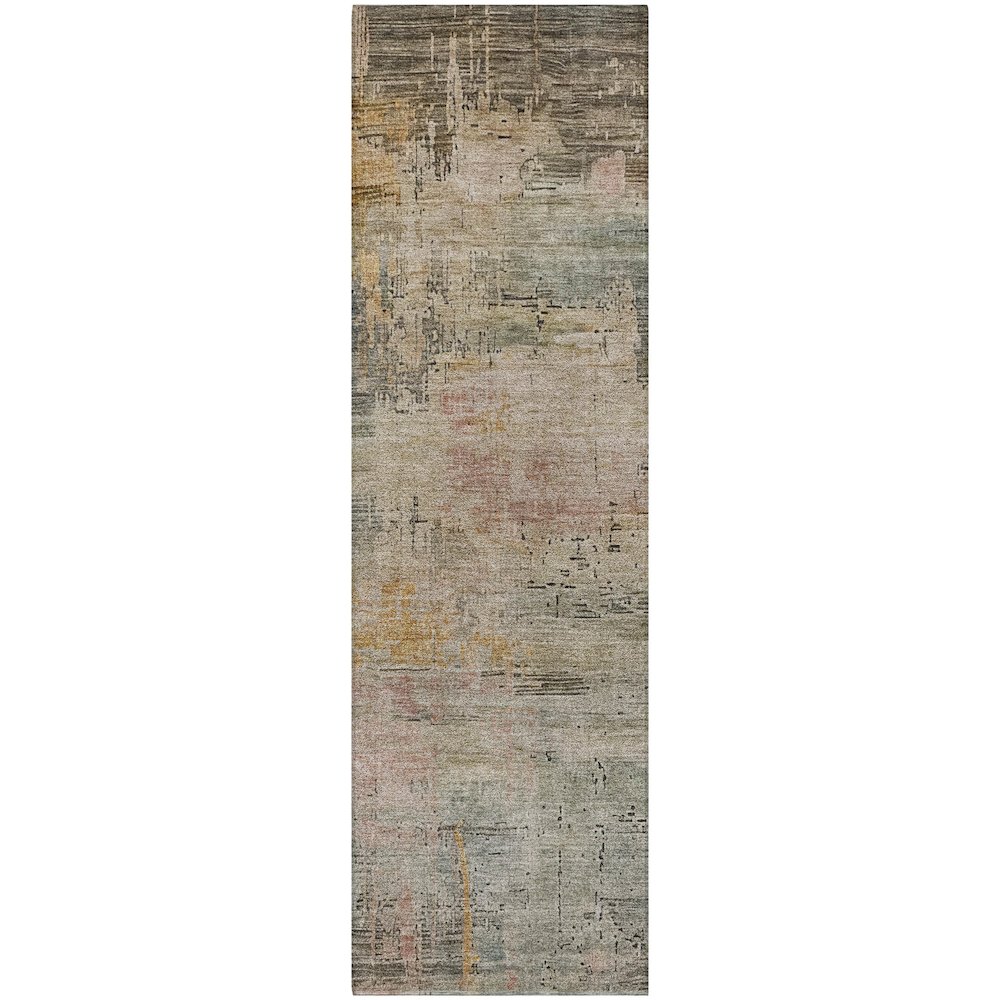 Luxury Washable Indoor/Outdoor Kochi Granite 2'3" x 7'6" Runner Rug. Picture 1