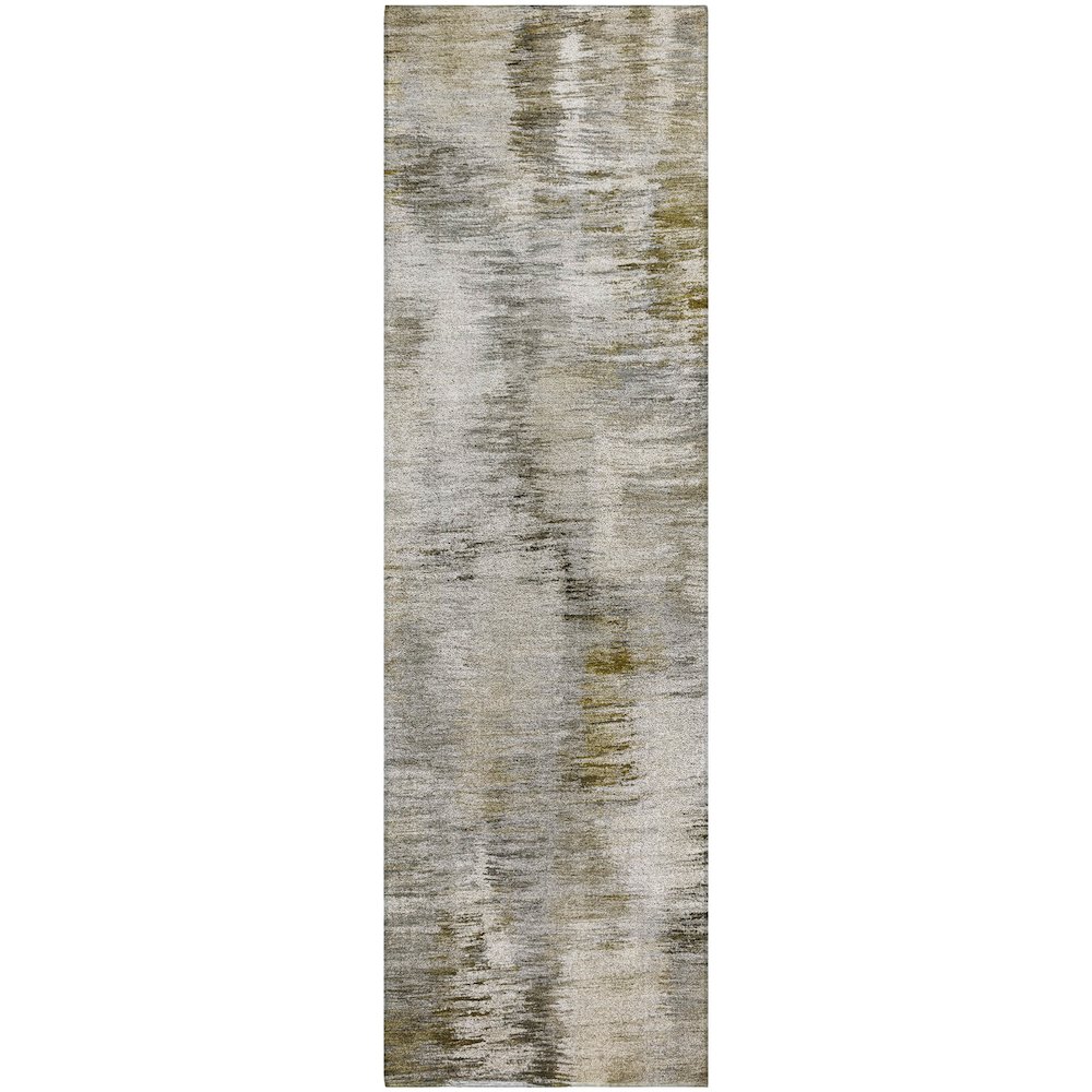 Luxury Washable Indoor/Outdoor Kochi Mocha 2'3" x 7'6" Runner Rug. Picture 1