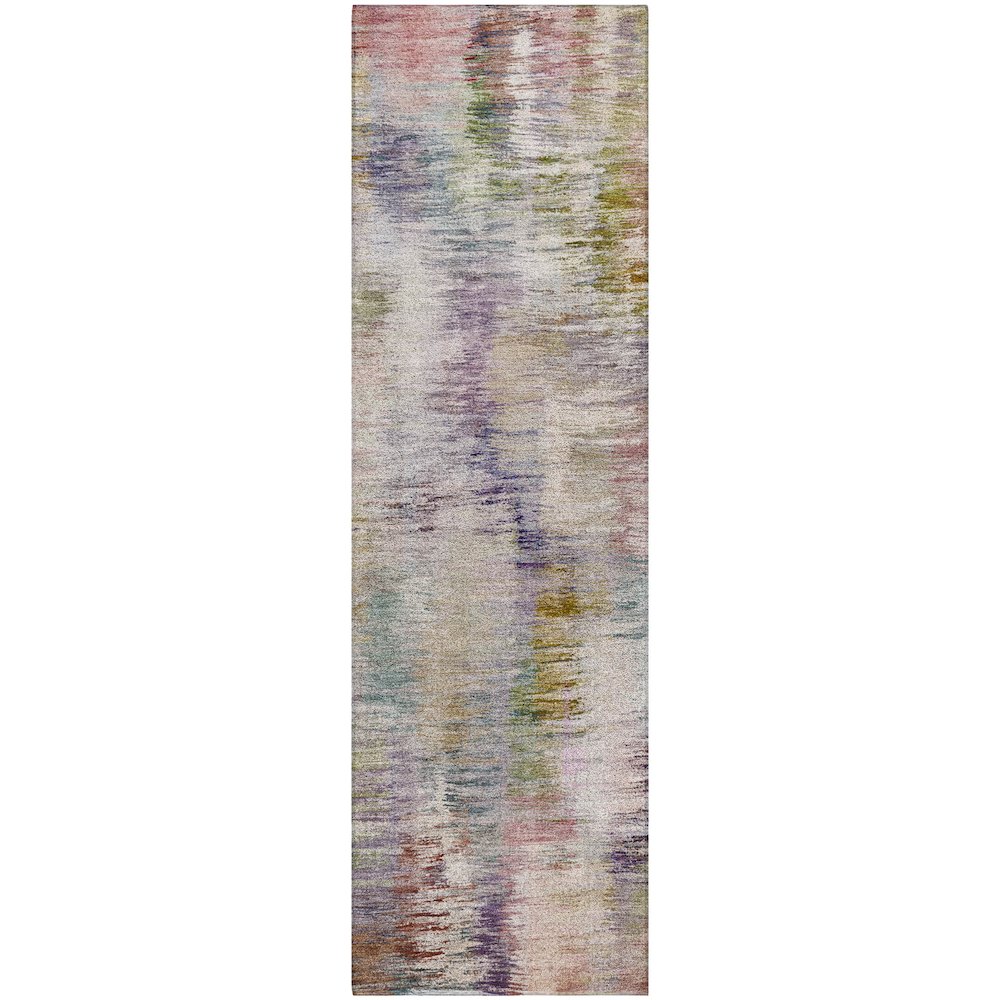 Luxury Washable Indoor/Outdoor Kochi Plum 2'3" x 7'6" Runner Rug. Picture 1