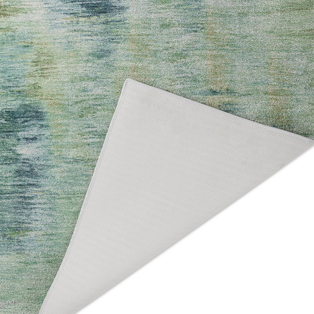 Luxury Washable Indoor/Outdoor Kochi Teal 1'8" x 2'6" Rug. Picture 4