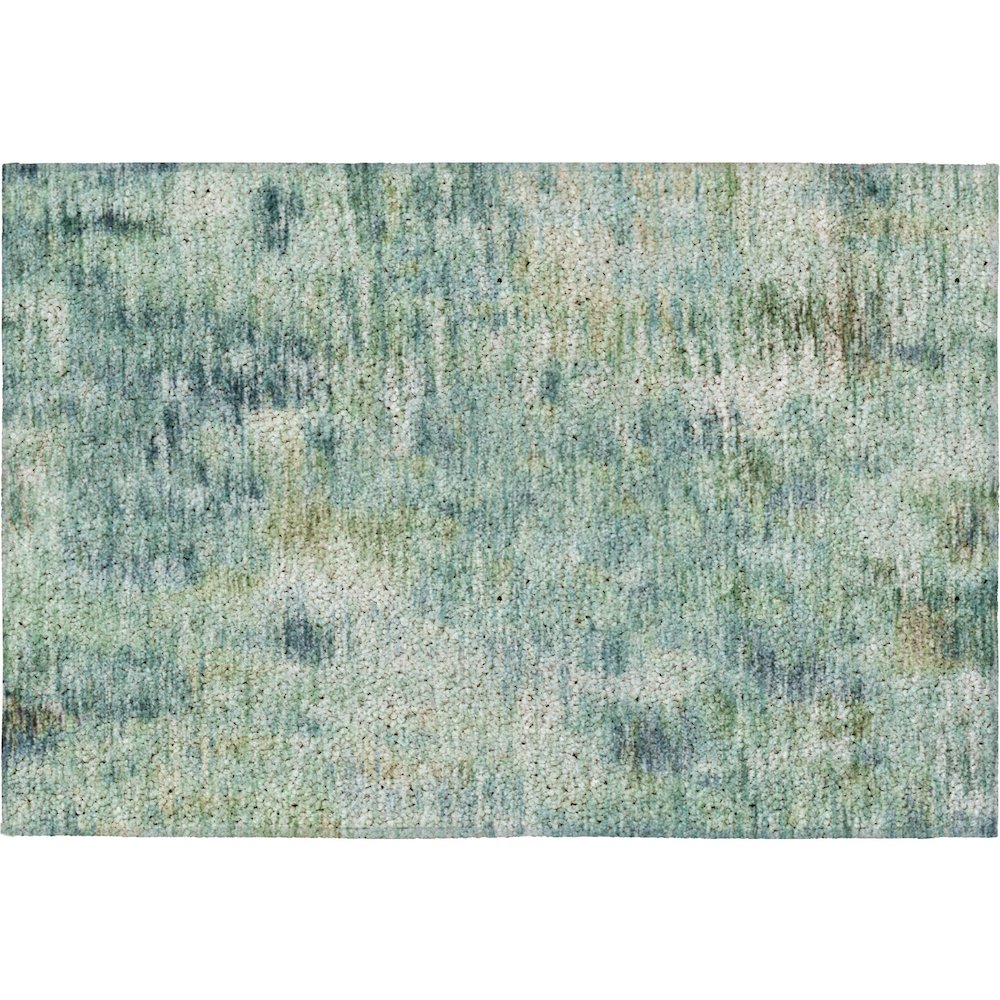 Luxury Washable Indoor/Outdoor Kochi Teal 1'8" x 2'6" Rug. Picture 1
