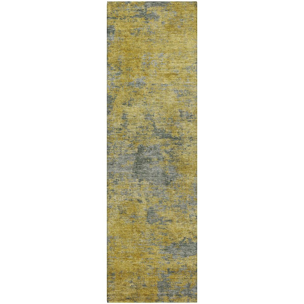 Luxury Washable Indoor/Outdoor Kochi Gold 2'3" x 7'6" Runner Rug. Picture 1