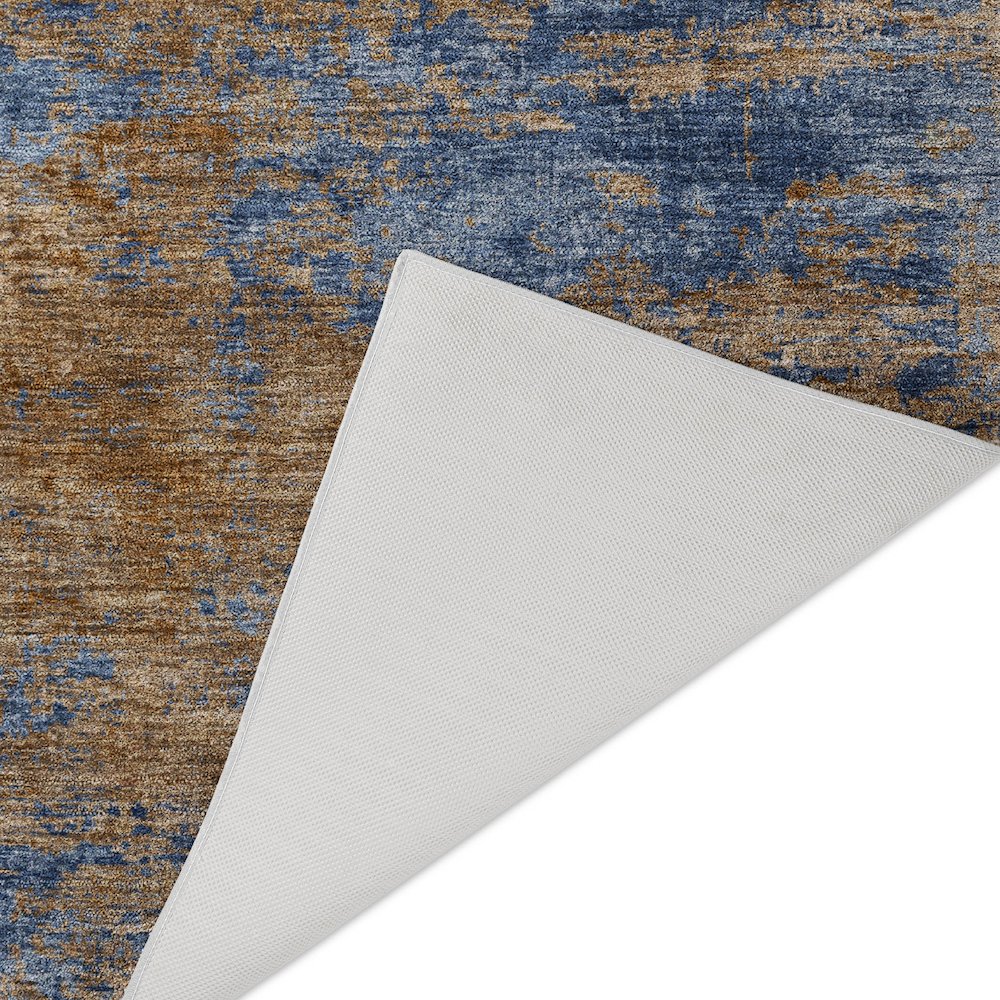 Luxury Washable Indoor/Outdoor Kochi Navy 1'8" x 2'6" Rug. Picture 4