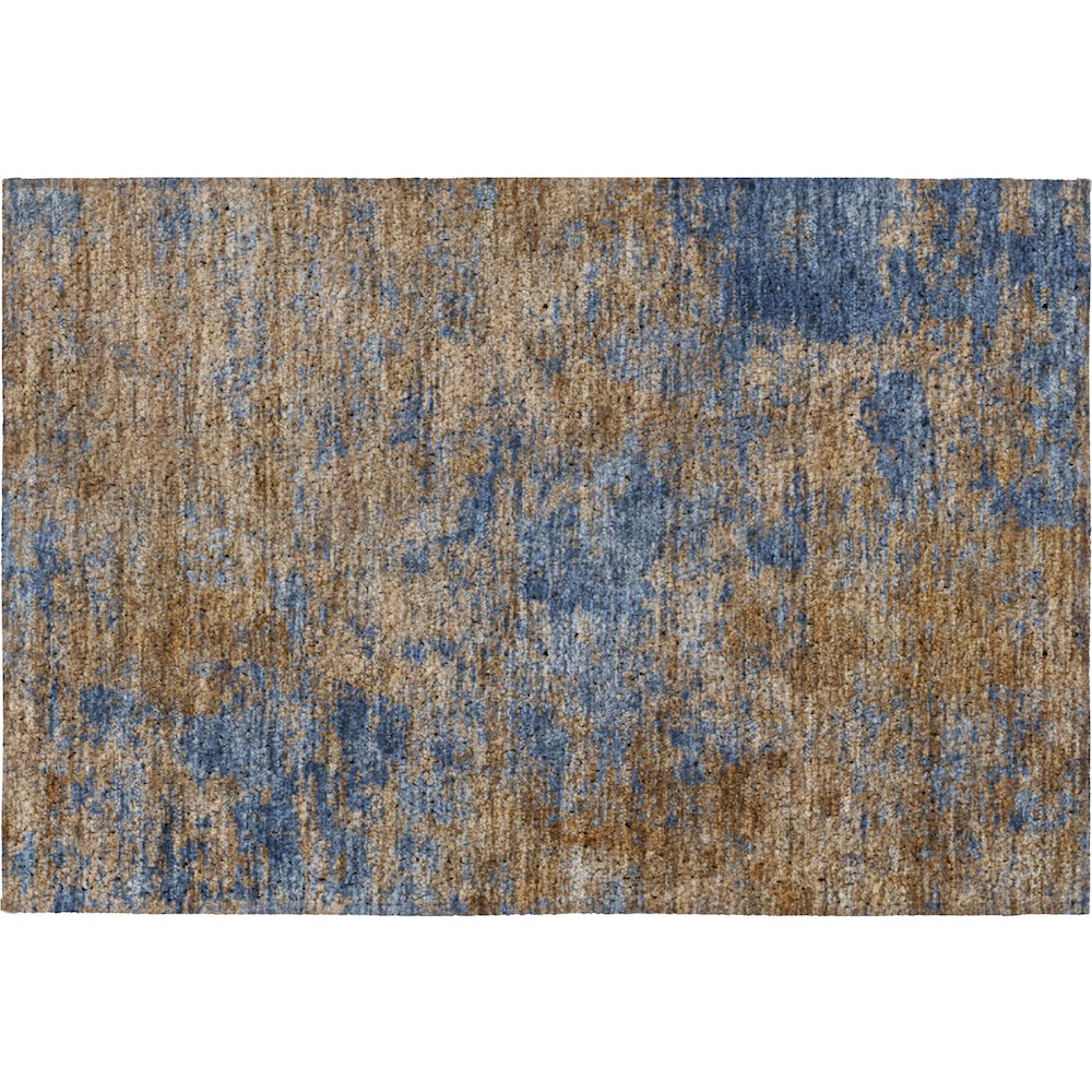 Luxury Washable Indoor/Outdoor Kochi Navy 1'8" x 2'6" Rug. Picture 1