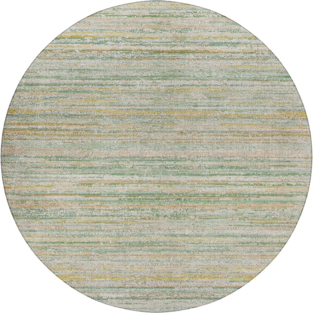 Luxury Washable Indoor/Outdoor Kochi Mint 8' x 8' Round Rug. Picture 1