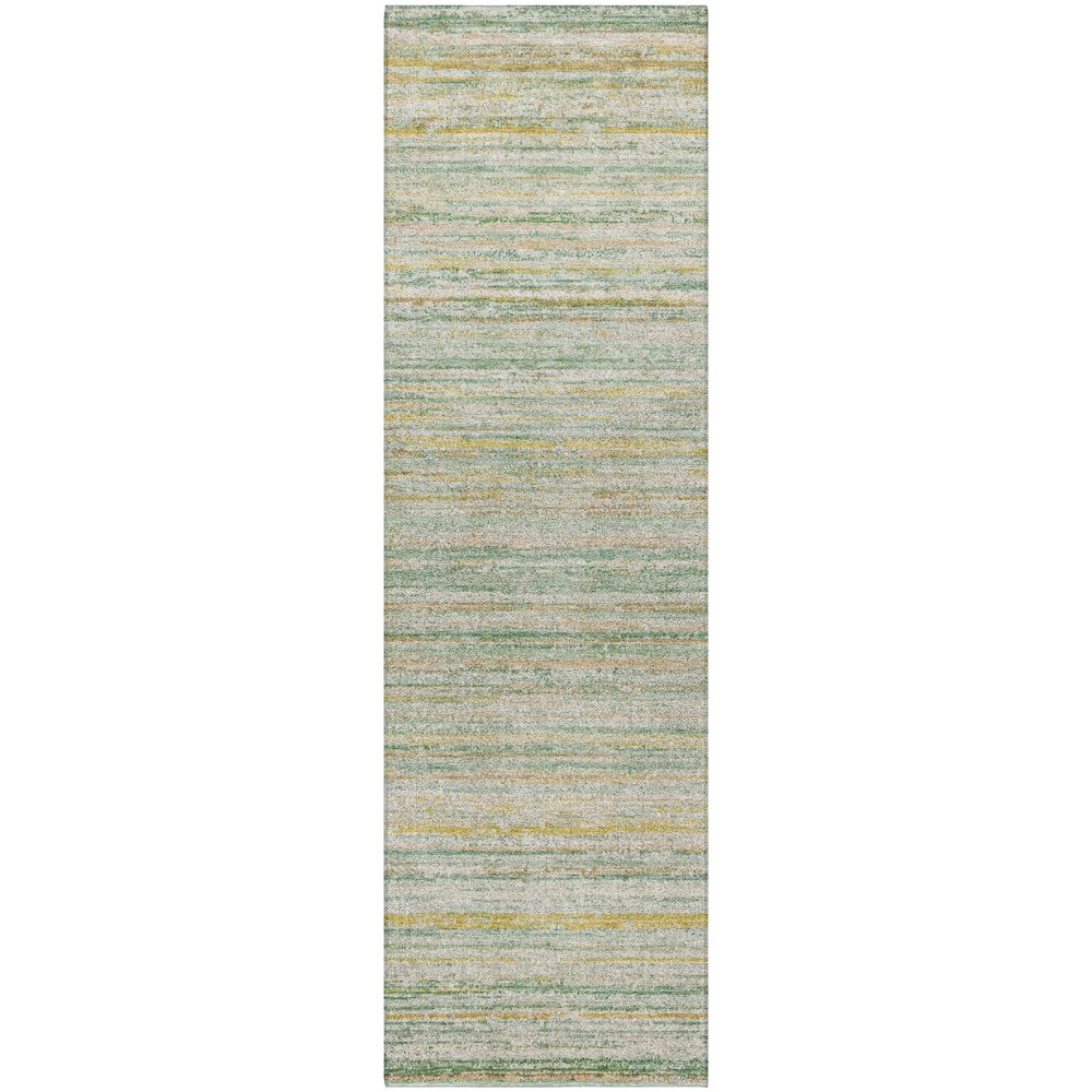 Luxury Washable Indoor/Outdoor Kochi Mint 2'3" x 7'6" Runner Rug. Picture 1