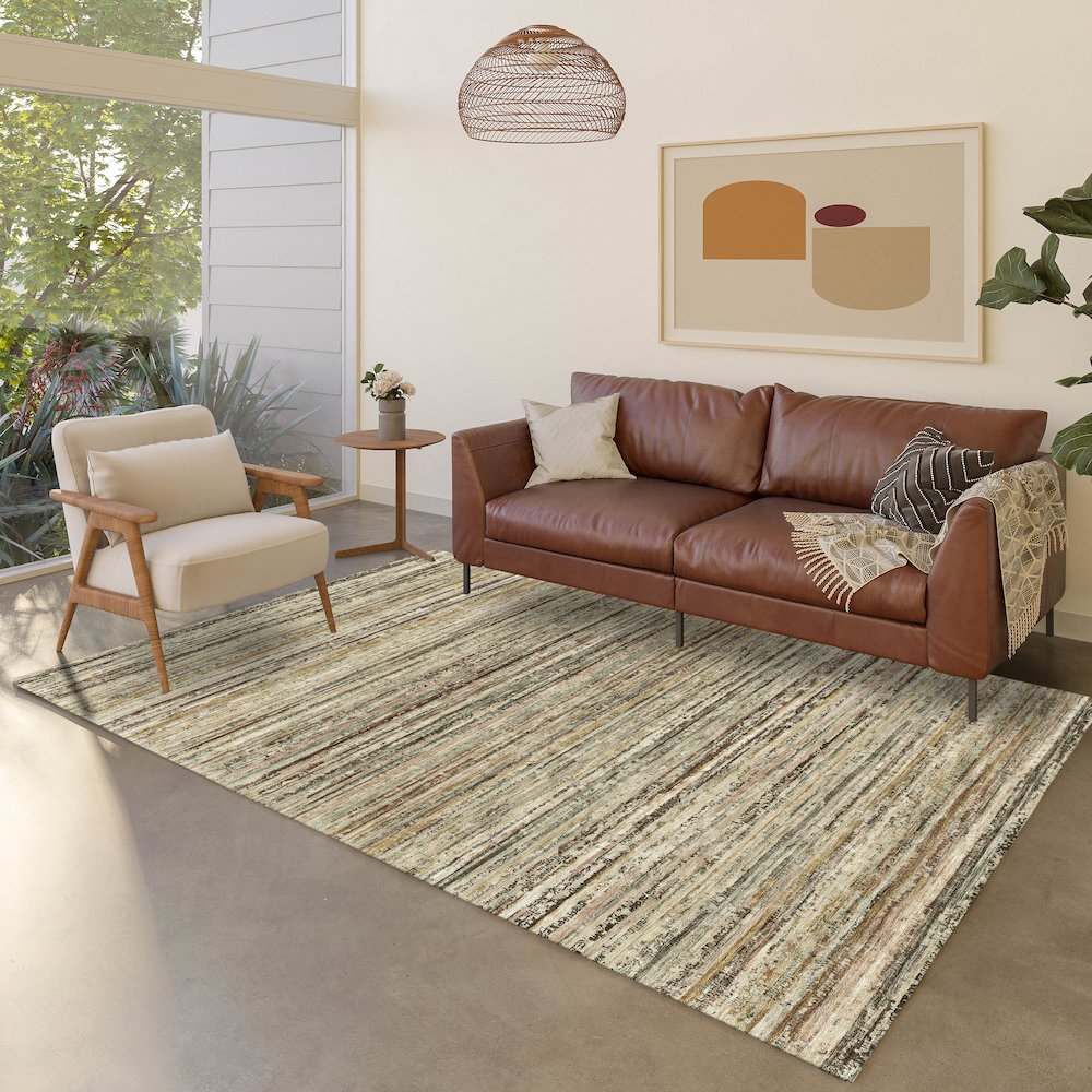 Luxury Washable Indoor/Outdoor Kochi Mocha 2'6" x 3'10" Rug. Picture 5