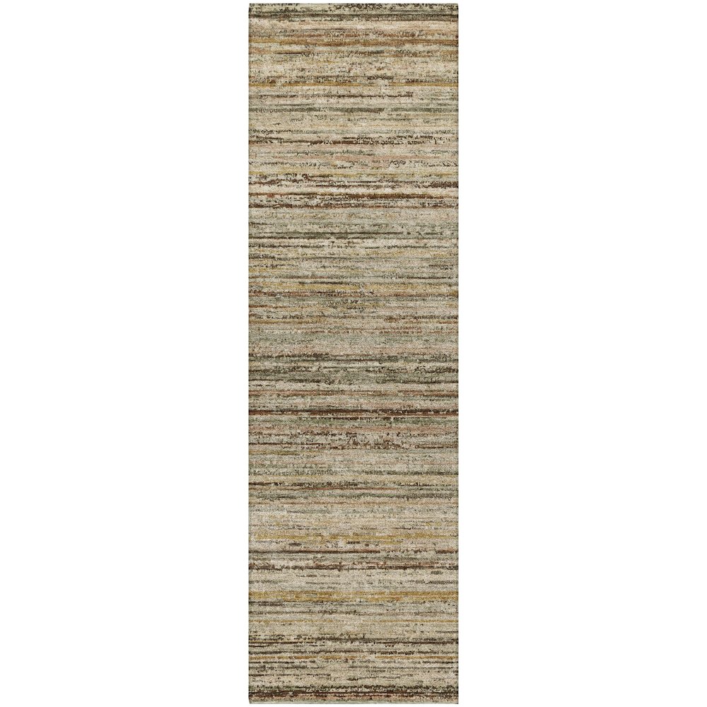 Luxury Washable Indoor/Outdoor Kochi Mocha 2'3" x 7'6" Runner Rug. Picture 1