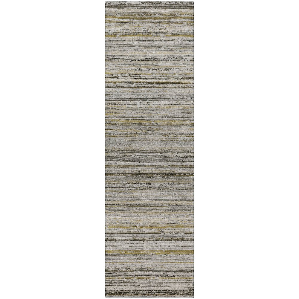 Luxury Washable Indoor/Outdoor Kochi Pewter 2'3" x 7'6" Runner Rug. Picture 1